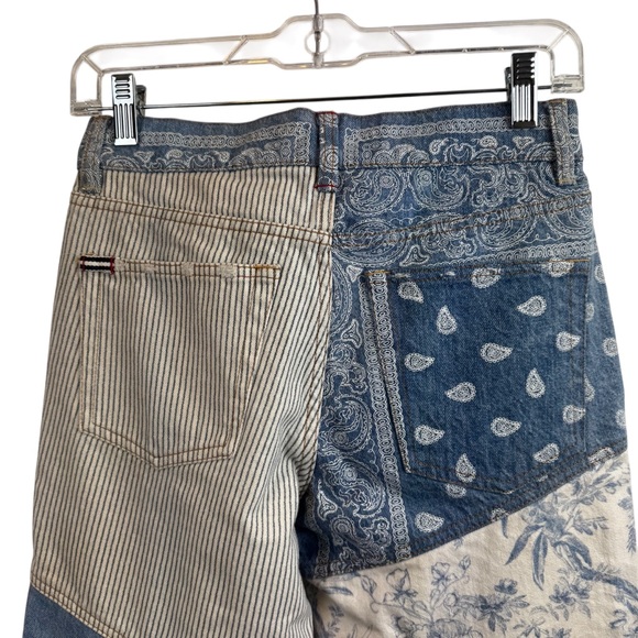 Alice + Olivia Amazing High Rise Patchwork Jeans Sz 25 - Picture 13 of 13